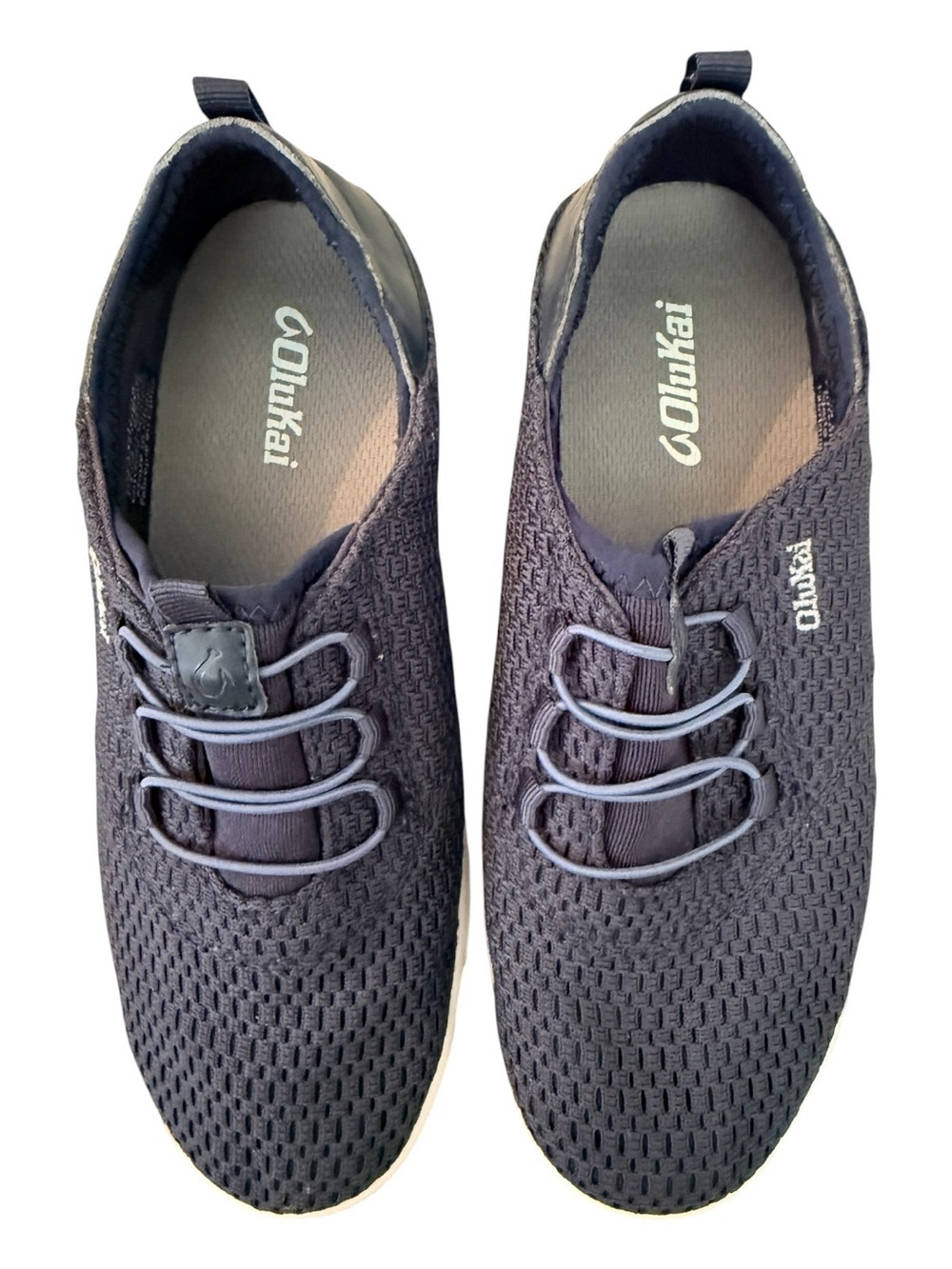 OluKai Navy Knit Slip-On Casual Shoes sporty lightweight beach casual no tie boy